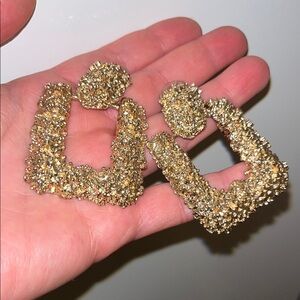 Gold Textured Women Earrings